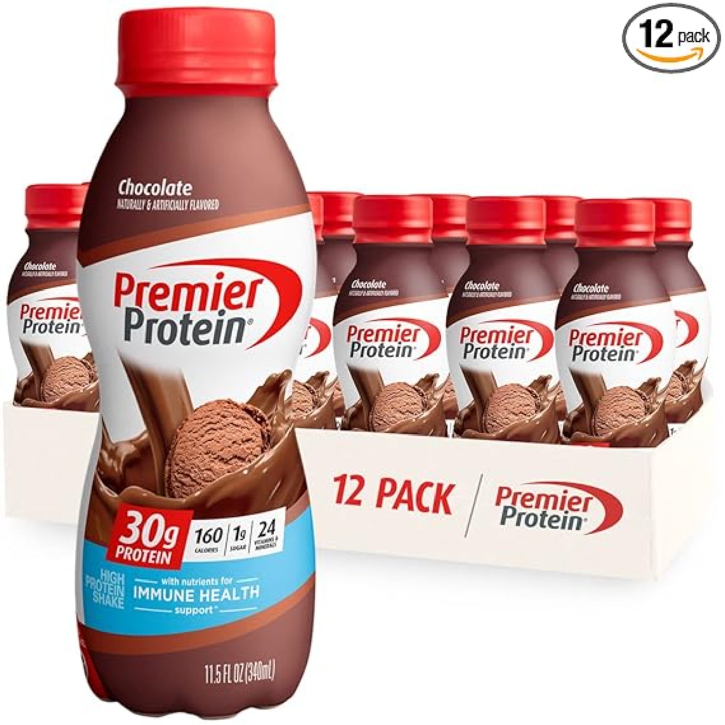 Premier Protein Shake, Chocolate 11.5 fl oz (Pack of 12)