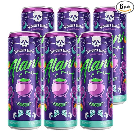 Alani Nuu Witches Brew Pack of 6, 12fl oz, 4k Logistics Bundle