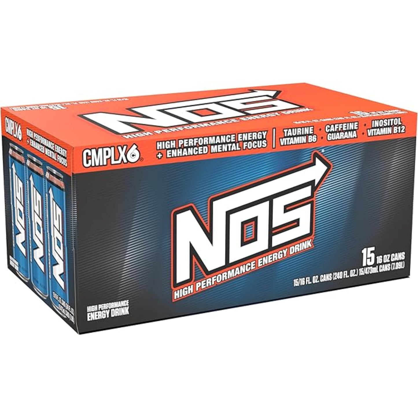 NOS Original: High Performance Energy Drink. 16 Fl oz (Pack of 15)